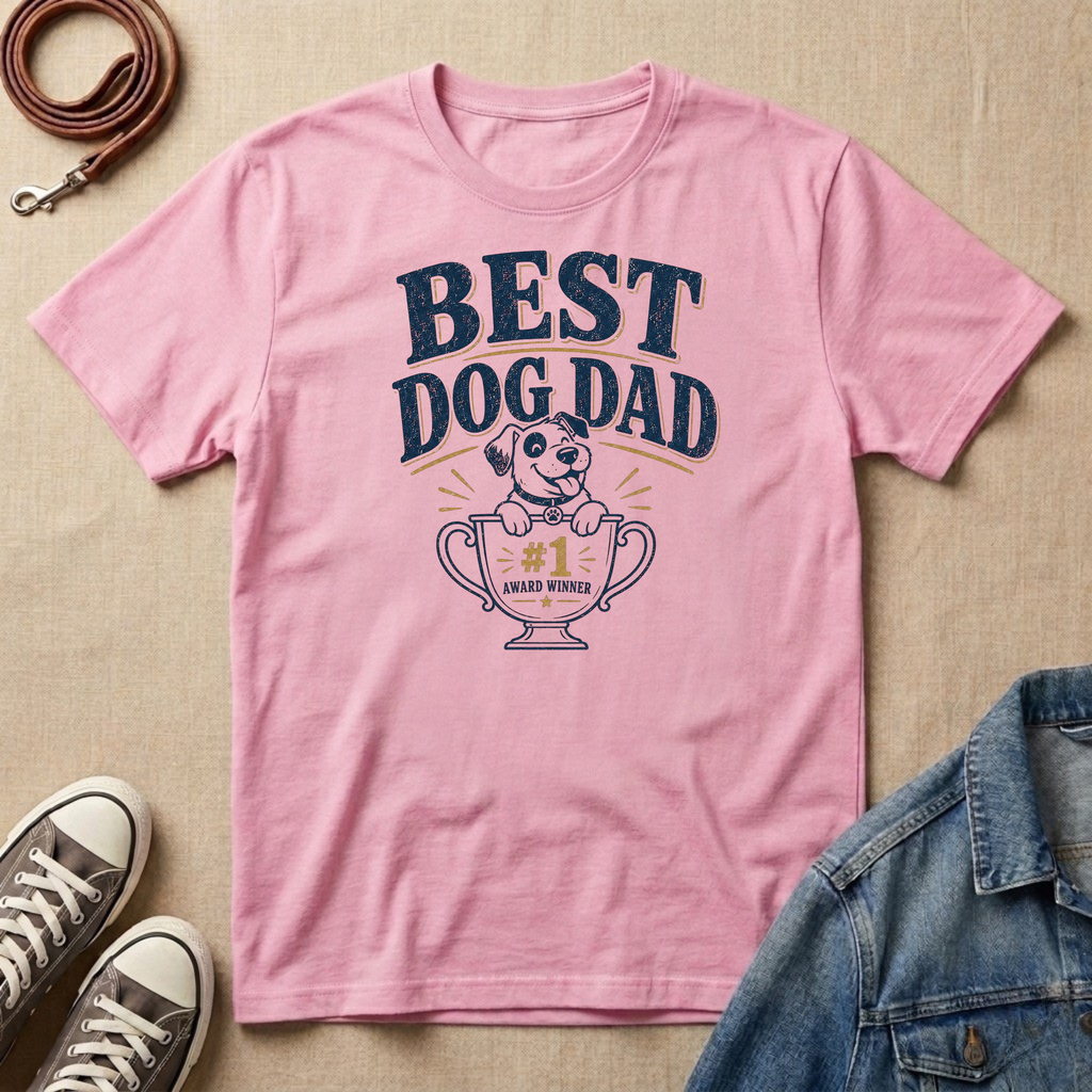 Best Dog Dad Trophy T-shirt