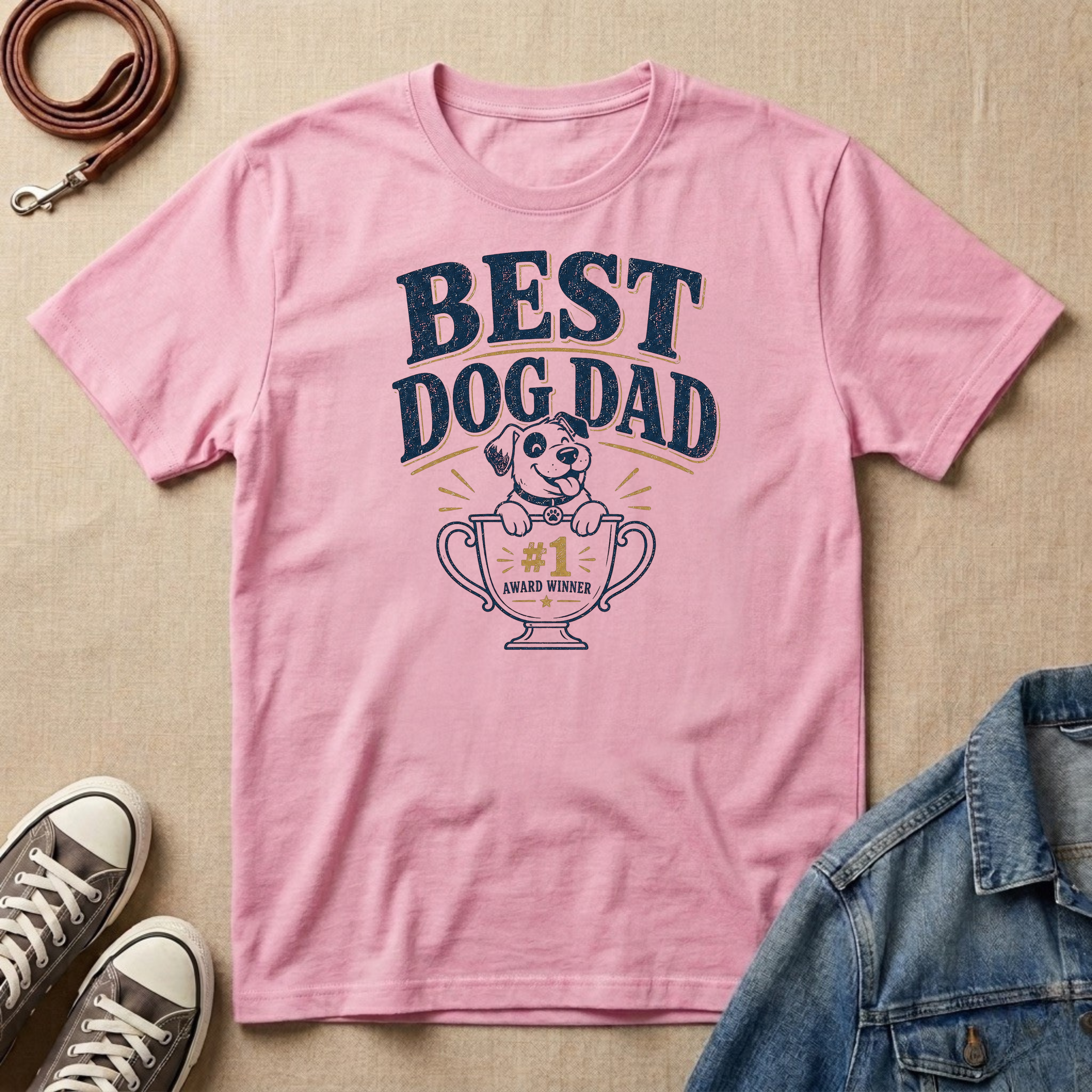 Best Dog Dad Trophy T-shirt