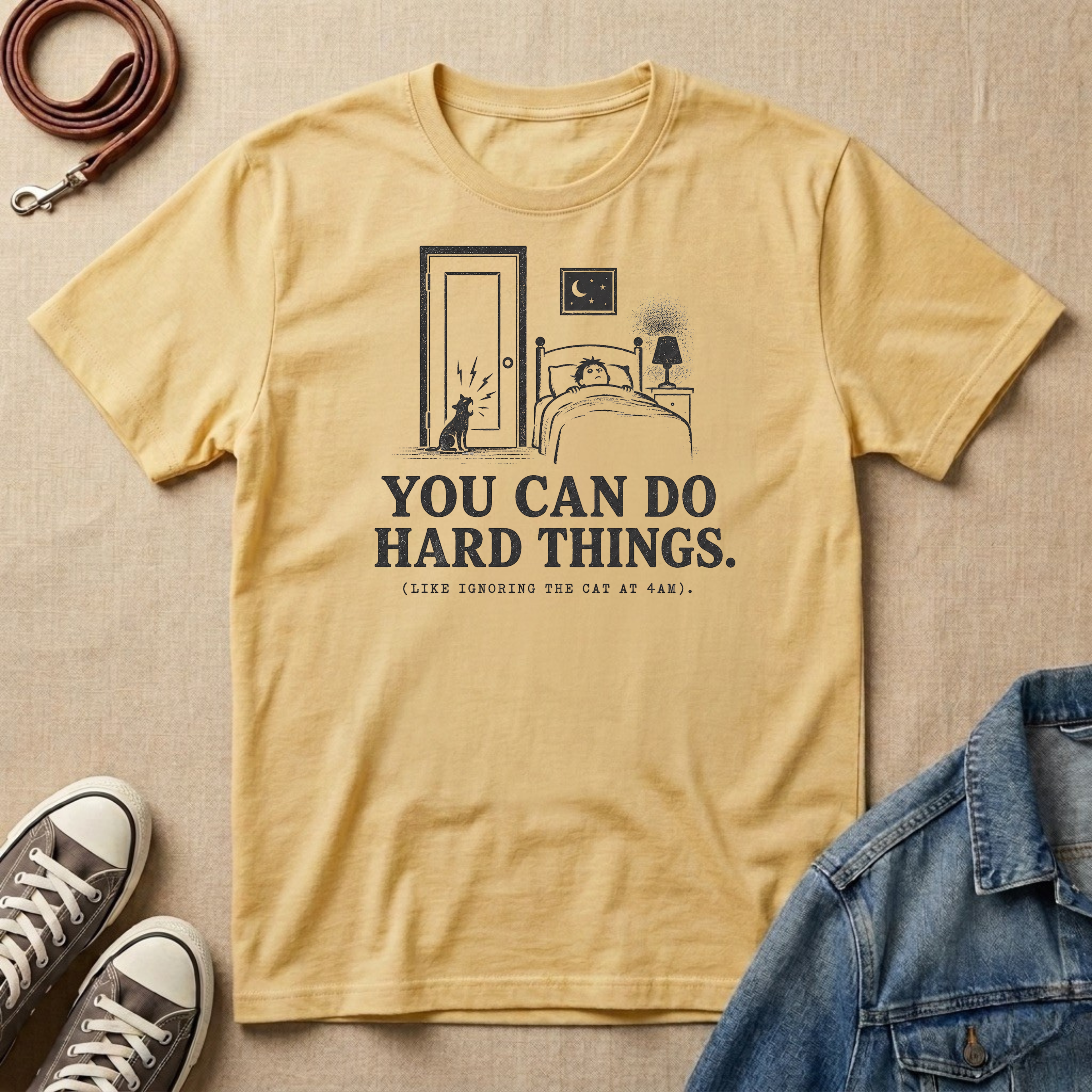 You Can Do Hard Things (Like Ignoring the Cat at 4am) T-shirt