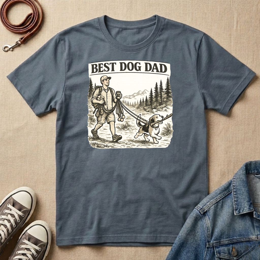 Best Dog Dad Walk T-shirt