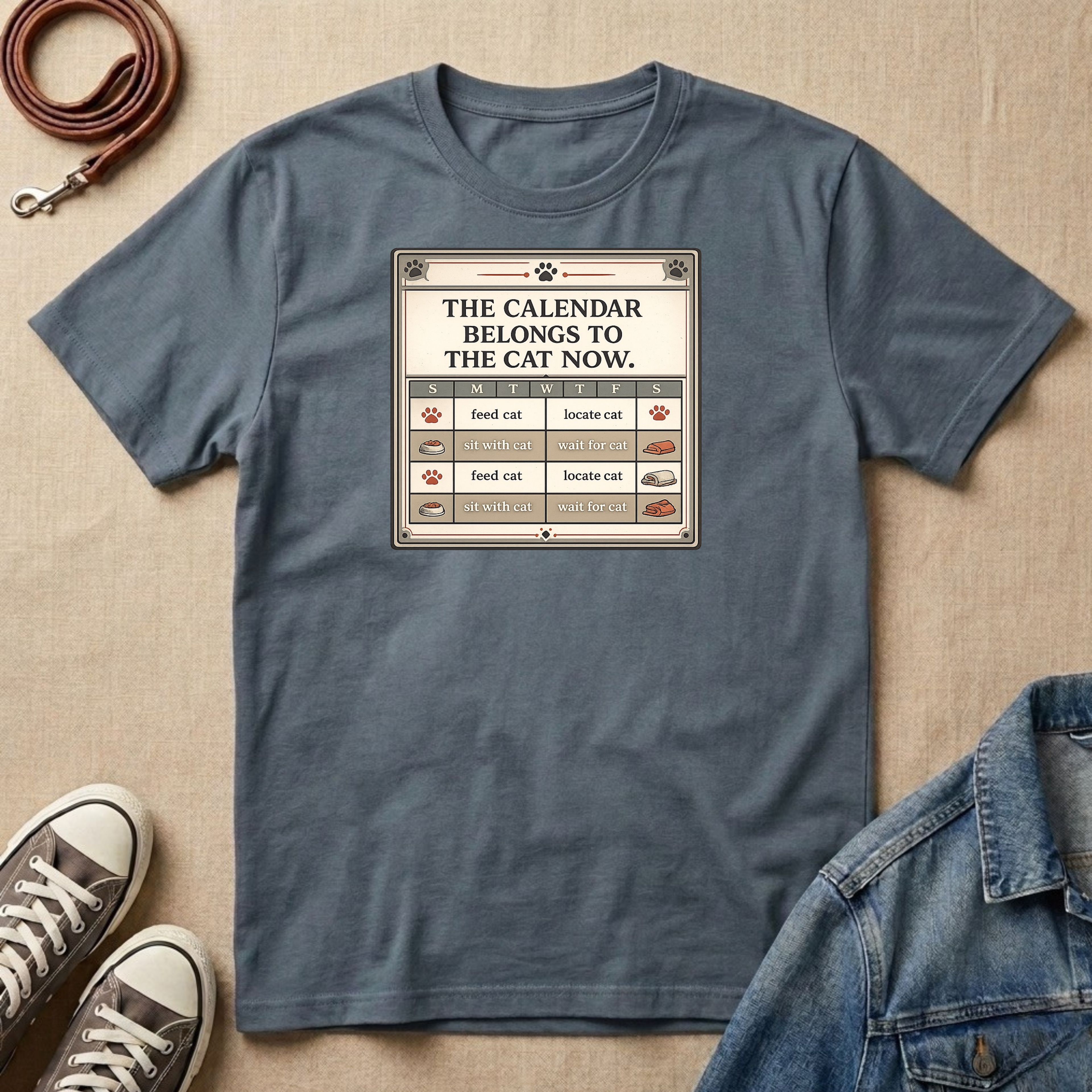 The Calendar Belongs to the Cat Now T-shirt