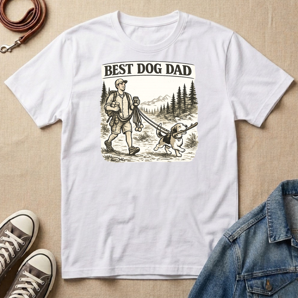 Best Dog Dad Walk T-shirt